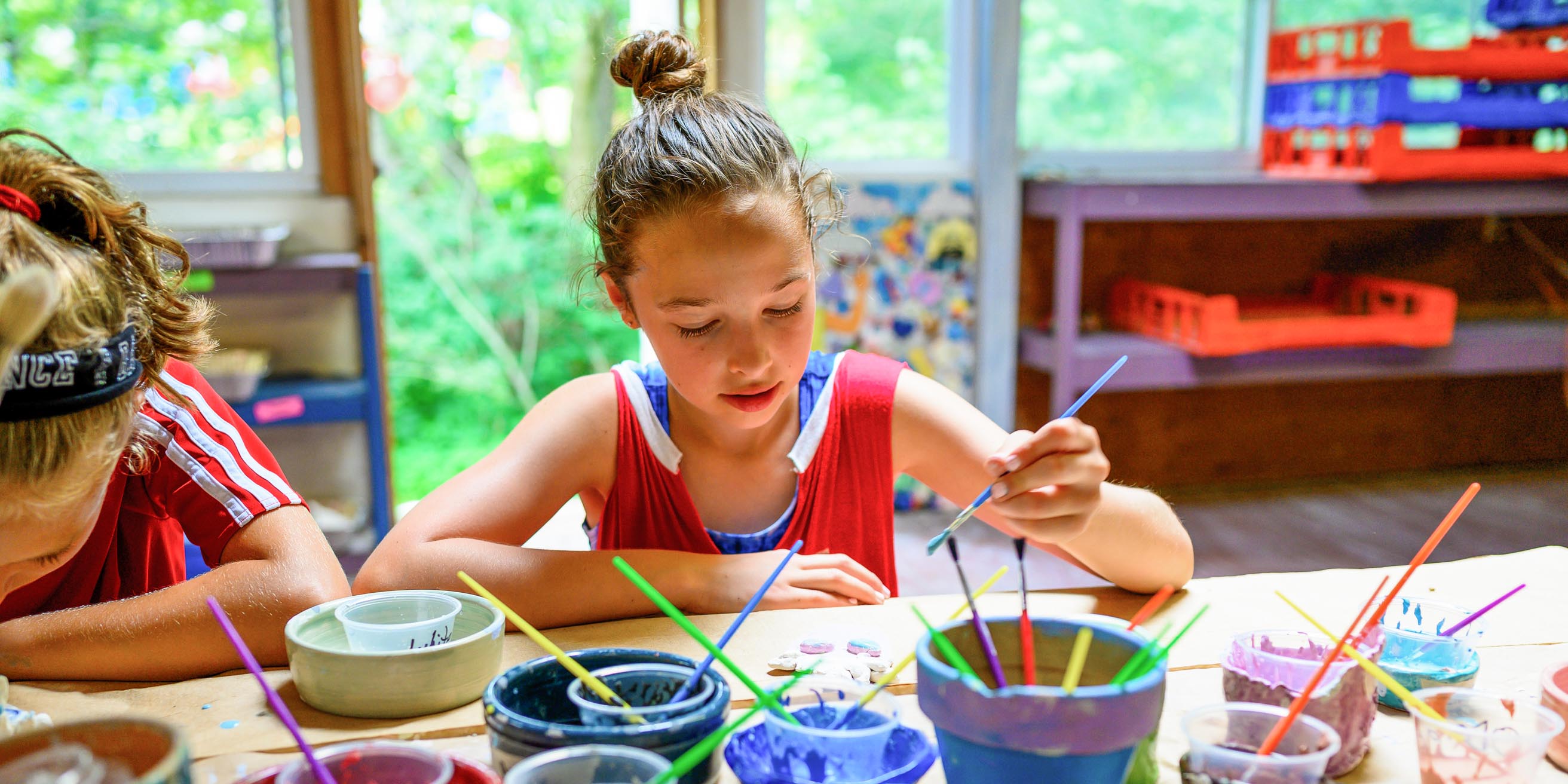 Painting during arts and crafts