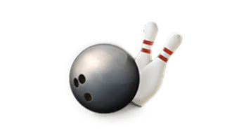 Bowling ball and pins