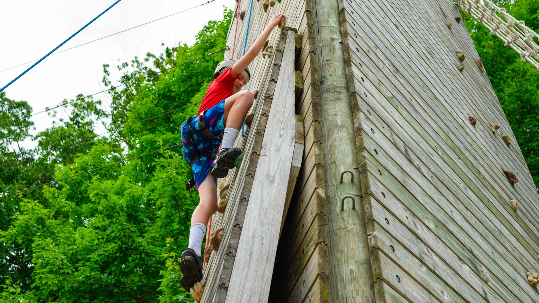 Boy on the climbing tower