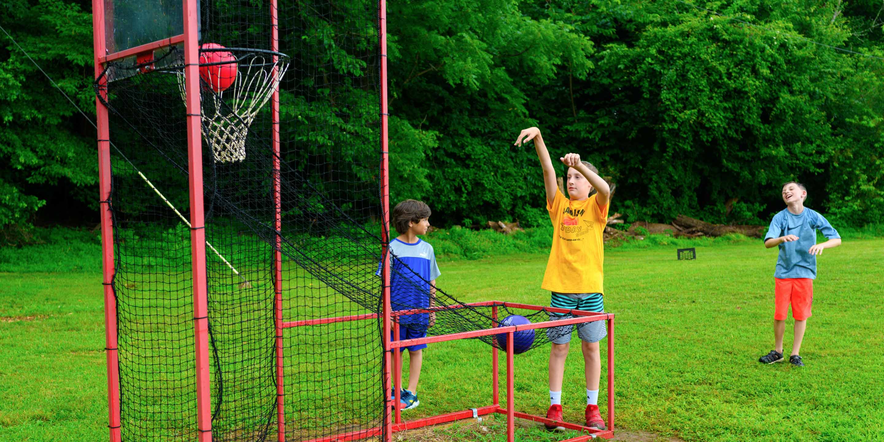 Camper playing basketball